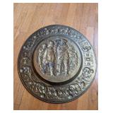 Embossed Brass Wall Plate with Historical Figure Design