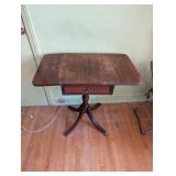 Antique Drop Leaf Side Table with Drawer