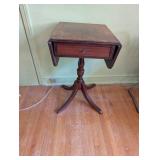 Antique Drop Leaf Side Table with Drawer
