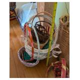 Collection of Wicker Baskets and Plush Toys