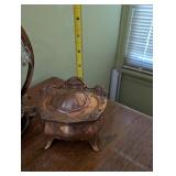 Vintage Metal Globe and Ornate Hancock Jewelry Box Duo