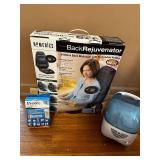 Homedics 8-Motor Back Massager, Protec Humidifier Filter, and Cool Mist Humidifier