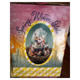 Set of Spring Decor: Water Globes, Rabbit Figurines, Eggs, Candle