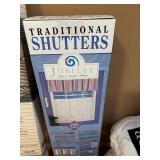 27" x 72" Antique White Aluminum Mini Blinds and Traditional Shutters Set