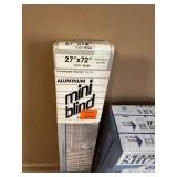 27" x 72" Antique White Aluminum Mini Blinds and Traditional Shutters Set