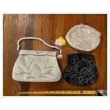 Set of 3 Beaded Evening Bags with Floral and Geometric Designs