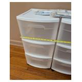Set of 2 Sterilite 3-Drawer Plastic Storage Carts with Hanger Cascaders