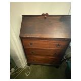 Vintage Wooden Secretary Desk with Drawers