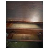 Vintage Wooden Secretary Desk with Drawers