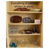 Assorted Kitchenware Lot Including Glassware and Serving Trays