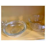 Assorted Kitchenware Lot Including Glassware and Serving Trays