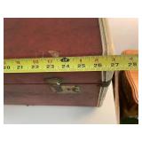 Vintage Red Hard-Shell Suitcase with Cream Handle