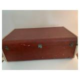 Vintage Red Hard-Shell Suitcase with Cream Handle