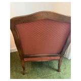 Vintage Wooden Armchair with Burnt Orange Upholstery
