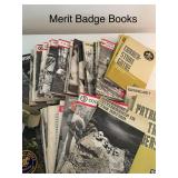 Collection of Vintage Boy Scout Books, Badges, and Memorabilia