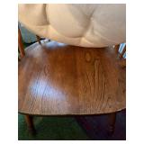 Vintage Wooden Armchair with Cushioned Seat