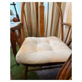 Vintage Wooden Armchair with Cushioned Seat