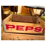 Vintage Wooden Crates Collection: Pepsi, Scotch Whisky, and 7 Up