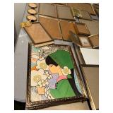 Collection of Vintage and Modern Picture Frames with Unique Art Insert