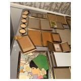 Collection of Vintage and Modern Picture Frames with Unique Art Insert