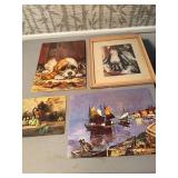 Collection of 4 Framed and Unframed Art Prints