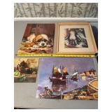 Collection of 4 Framed and Unframed Art Prints