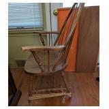 Vintage Wooden Windsor Armchair with Spindle Back