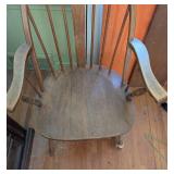Vintage Wooden Windsor Armchair with Spindle Back