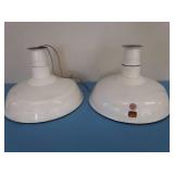 2 VINTAGE APPLETON PORCELAIN ENAMEL LIGHTING FIXTURES