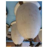 2 PENDULUM GLOBE LIGHTS