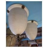 2 PENDULUM GLOBE LIGHTS