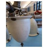 2 PENDULUM GLOBE LIGHTS