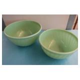 2 JADEITE BOWLS