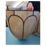 ANTIQUE LEADED GLASS GLOBES