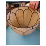 ANTIQUE LEADED GLASS GLOBES