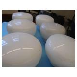 6 VINTAGE/ANTIQUE FROSTED GLOBE LIGHTS