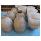 SET OF 34 SMALL PETITE MILK GLASS SHADES