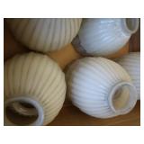 SET OF 34 SMALL PETITE MILK GLASS SHADES