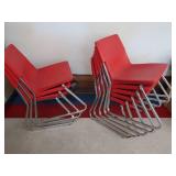 8 RED STUDENT CHAIRS