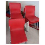 8 RED STUDENT CHAIRS