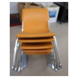 7 ORANGE STUDENT CHAIRS