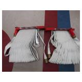 2 FIRE HOSES WITH HANGING RACK