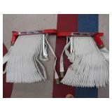 2 FIRE HOSES WITH HANGING RACK