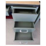 GREEN METAL DESK / VINTAGE PAPERCUTTER