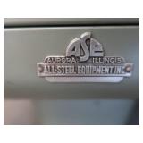 GREEN METAL DESK / VINTAGE PAPERCUTTER