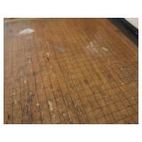 GREEN METAL DESK / VINTAGE PAPERCUTTER