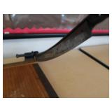 GREEN METAL DESK / VINTAGE PAPERCUTTER