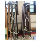 2 LARGE LUNCH TABLES W/HEAVY DUTY CASTERS