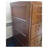 ATTACHED WOODEN FILE CABINETS