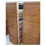 ATTACHED WOODEN FILE CABINETS
